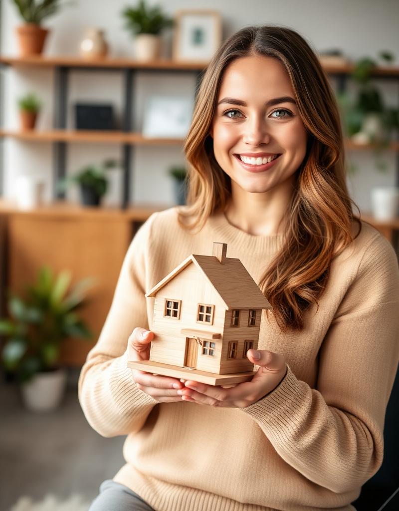 Agente immobiliare con casa modello